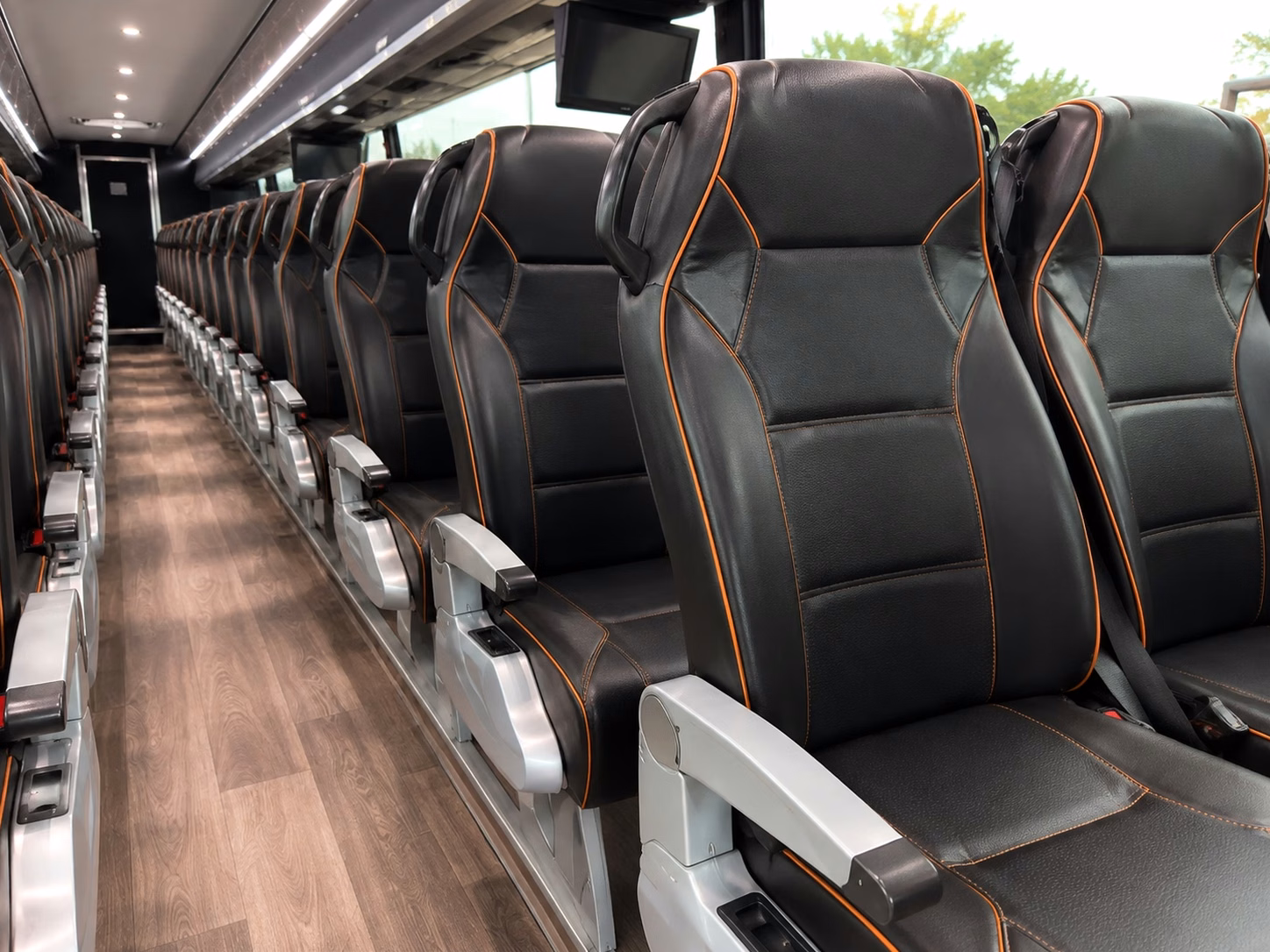 56 passenger charter bus inside