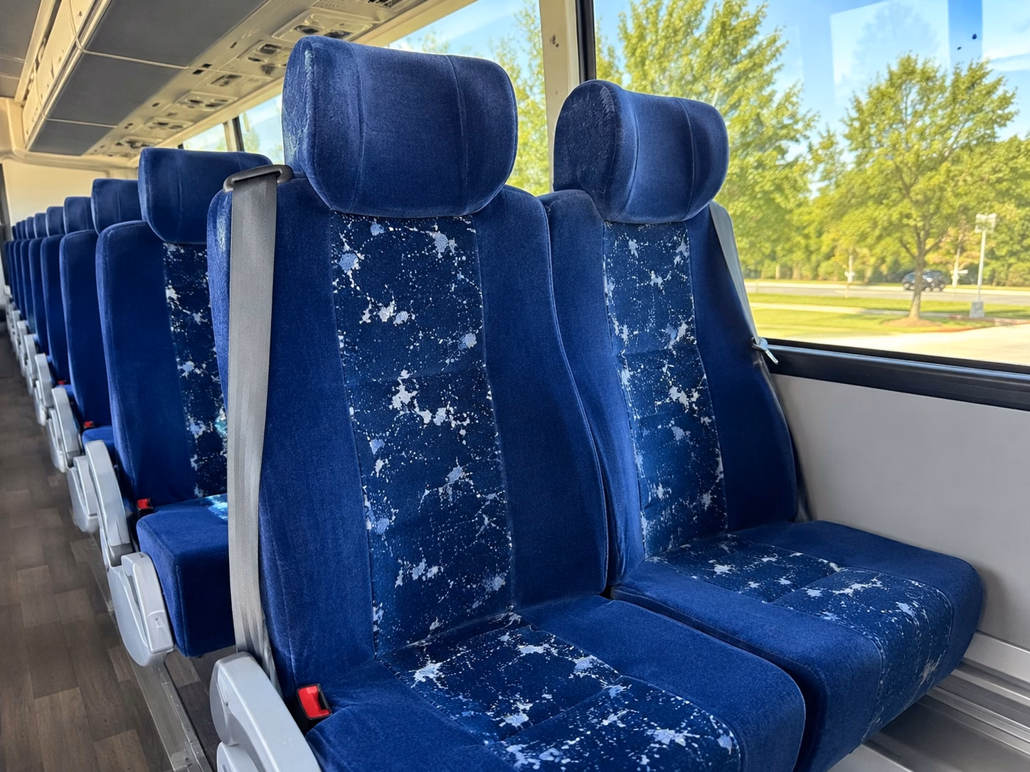 parker charter bus interior