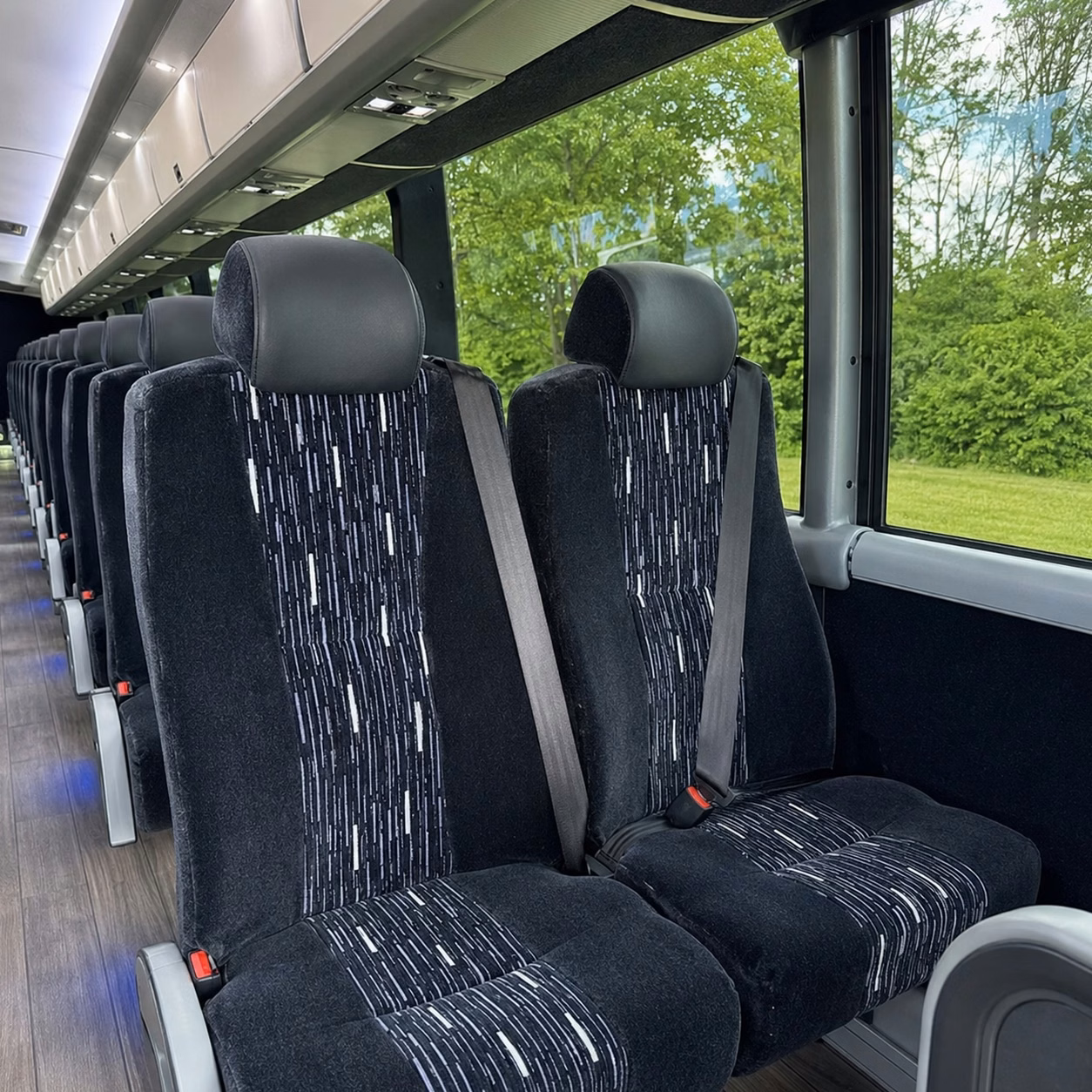 parker charter bus rental interior